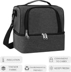 Lunch Bag for Women and Men - Reusable, Leakproof, and Insulated Double Deck Design for Picnic, Hiking, Beach, Work and Office Use