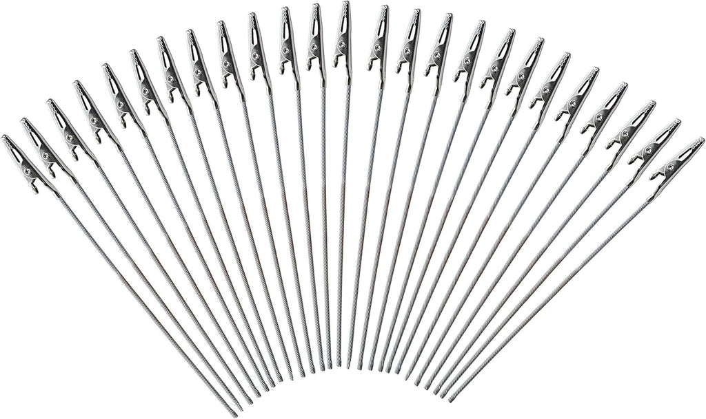 Yansanido Set of 50 Metal Wire Alligator Clamp 6 Inch Long-Tailed Alligator Iron Clip Clasp Clamp Standfor DIY Card Photo Memo Clip Holder (6inch-50pack)