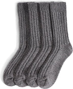 97% Merino Wool Crew Socks for Men & Women 2 Pairs – Classic Rib, Thick Wool Socks for Hiking, Work, Ski
