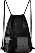 Heavy Duty Mesh Drawstring bag for Soccer Ball，Beach Toys -Drawstring Backpack Sports Gym Bag