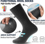 Men Merino Wool Socks Super Thick Thermal Hiking Winter Warm Boot Heavy Soft Cozy Socks for Cold Weather