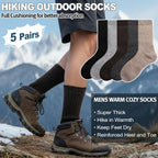 Men Merino Wool Socks Super Thick Thermal Hiking Winter Warm Boot Heavy Soft Cozy Socks for Cold Weather