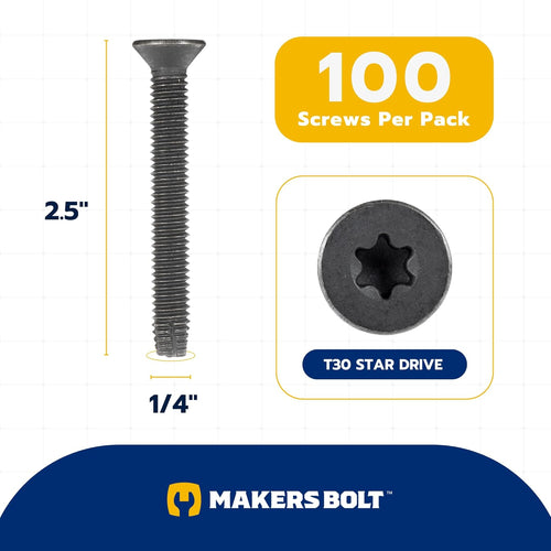 1/4 x 2-1/2" Trailer Deck Screws (100 pcs) T-30 Star Drive