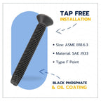 1/4 x 2-1/2" Trailer Deck Screws (100 pcs) T-30 Star Drive, Black Phosphate and Oil, Type F Thread Cutting Wood and Metal for Floorboards by Makers Bolt