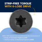 1/4 x 2-1/2" Trailer Deck Screws (100 pcs) T-30 Star Drive, Black Phosphate and Oil, Type F Thread Cutting Wood and Metal for Floorboards by Makers Bolt