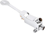 Single Foot Pedal Water Valve Copper Bathroom Faucet for Basin Water Tap Floor Mount Single Pedal Valve Silver