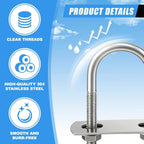8 Sets M6 U Bolts 1 Inch Wide, 304 Stainless Steel Heavy Duty 25mm x 70mm U Bolts with Nuts, Bolt Plate, Washers and Wrench for Boat Trailer