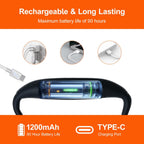 LED Rechargeable Neck Reading Light， Suitable for Reading Books with 3 Color Temperatures, 90 Hour Long-Lasting Recharging Lamp, Ergonomic, Suitable for Reading, Weaving, and Repairing
