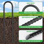 Trampolines Wind Stakes,Heavy Duty U Shaped Rebar Tent Stakes Ground Anchors Galvanized Steel Safety Trampoline Anchors for Camping Tents, Soccer Goals