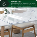 Upgraded 12x24 Inch Clear Plastic Dining Table Cover Protector PVC Vinyl Heat Resistant Tablecloth for Wood Furniture Coffee Bed Sofa Side Corner Table Top Protection Waterproof Non-Slip Desk Pad Mat