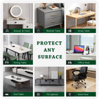 Upgraded 12x24 Inch Clear Plastic Dining Table Cover Protector PVC Vinyl Heat Resistant Tablecloth for Wood Furniture Coffee Bed Sofa Side Corner Table Top Protection Waterproof Non-Slip Desk Pad Mat