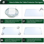 Upgraded 12x24 Inch Clear Plastic Dining Table Cover Protector PVC Vinyl Heat Resistant Tablecloth for Wood Furniture Coffee Bed Sofa Side Corner Table Top Protection Waterproof Non-Slip Desk Pad Mat