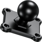 1'' Ball Mount Base with Aluminum Alloy 4-Hole AMPS Square Plate Compatible with RAM Mounts B Size 1 Inch Ball Double Socket Arm