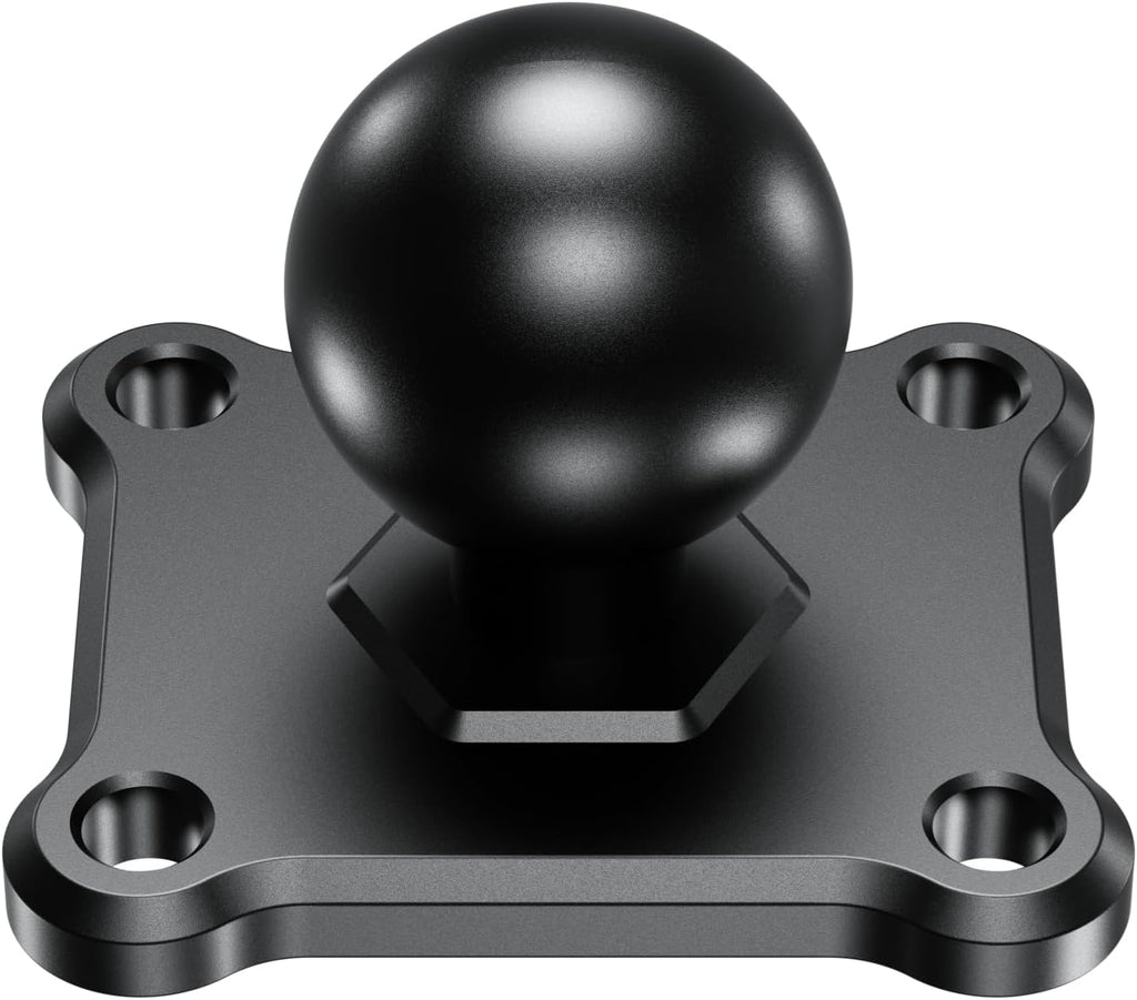 1'' Ball Mount Base with Aluminum Alloy 4-Hole AMPS Square Plate Compatible with RAM Mounts B Size 1 Inch Ball Double Socket Arm