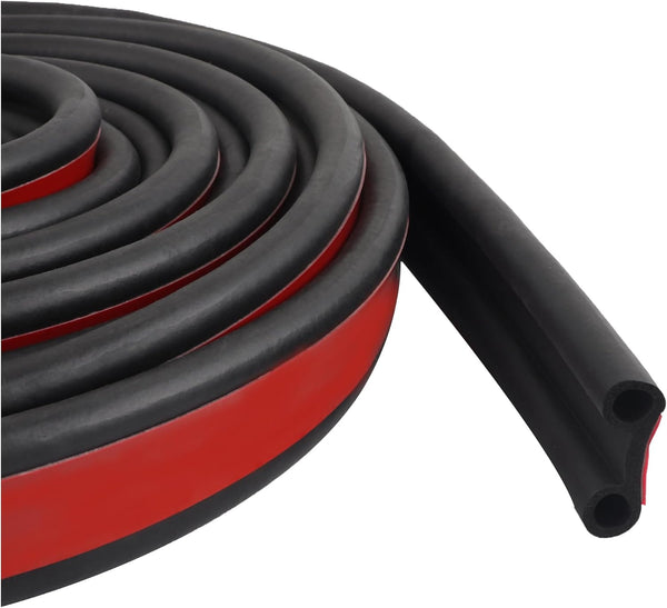 Truck Tonneau Cover Seal,Camper Shell Seal Rubber Weather Stripping with Double Hole,Universal Tailgate Seals for Pickups Trucks Campers Cars(24.6Ft)