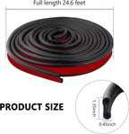 Truck Tonneau Cover Seal,Camper Shell Seal Rubber Weather Stripping with Double Hole,Universal Tailgate Seals for Pickups Trucks Campers Cars(24.6Ft)