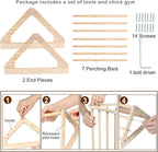 Wooden Chick Perch Stand, Pine Roosting Bar, Jungle Gym Perch Toys for Chicken Coop & Brooder, Bird Perch for Baby Chicks & Parrots (Large)