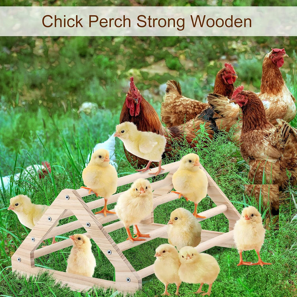 Wooden Chick Perch Stand, Pine Roosting Bar, Jungle Gym Perch Toys for Chicken Coop & Brooder, Bird Perch for Baby Chicks & Parrots (Large)