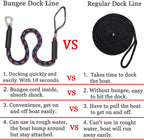Boat Bungee Dock Lines with 316 Stainless Clips - Shock-Absorbing Jet Ski Dock Line, PWC Accessories, Boat Mooring Line/Tie Downs for Bass Boat, Fishing Pontoon, Dinghy - 4Feet