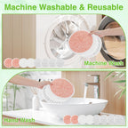 8 Pack Mop Pads Replacement Compatible with Bissell Spinwave 2124, 2039A, 2307, 23157, 23159, 20393, 20399 Hard Floor Spin Mop, 2 Soft Pads, 4 Scrubby Pads, 2 Heavy Scrub Pads
