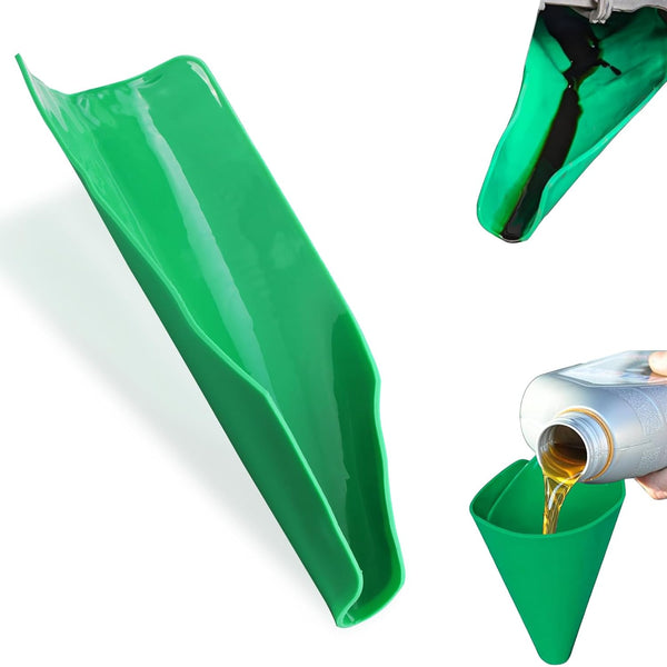 Reusable Flexible Foldable Oil Funnel (Green)