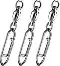 30-Pack Fishing Speed Clips Quick Change Snap Swivels - High Strength Stainless Steel Ball Bearing Swivel for Freshwater Saltwater - #5 Size 110lb Strength 2.00in Length
