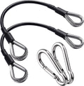 2PCS Gym Cable Extension,Replacement Machine Accessories,Cable Pulley Attachments for -Thick 5mm(0.2inch) Heavy Duty Steel Wire Rope Home Cable, Leg Extensions  10 inch (2PCS)