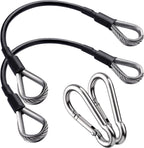 2PCS Gym Cable Extension,Replacement Machine Accessories,Cable Pulley Attachments for -Thick 5mm(0.2inch) Heavy Duty Steel Wire Rope Home Cable, Leg Extensions  10 inch (2PCS)