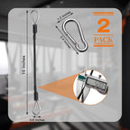 2PCS Gym Cable Extension,Replacement Machine Accessories,Cable Pulley Attachments for -Thick 5mm(0.2inch) Heavy Duty Steel Wire Rope Home Cable, Leg Extensions  10 inch (2PCS)