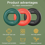 Grip Strength Trainer (30-80lbs) - 6 Resistance Levels, 3PCS Silicone Hand Strengthener Rings for Rock Climbing, Athletes, Finger Workout & Stress Relief Double Force Design 3 colors