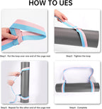 2 Packs Yoga Mat Strap for Carrying, Carrier, Adjustable Sling Exercise Black + Turquoise