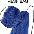 2 Packs Mesh Gear Bag for Snorkel Equipment, Oversized 18" x 27" Dive Scuba Diving Backpack Snorkeling, Fins, Swimming Gear, Beach and Sports Equipment (Black & Blue)