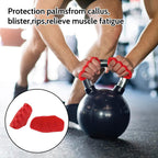 Anti-Slip Workout Grips: New Rubber Gym Grips Deadlifts Palm Protection Gloves for Weight Lifting, Dumbbell, Deadlift, Bar Pad Pull Up Grippers, Training and Exercise Men Women Red Pair