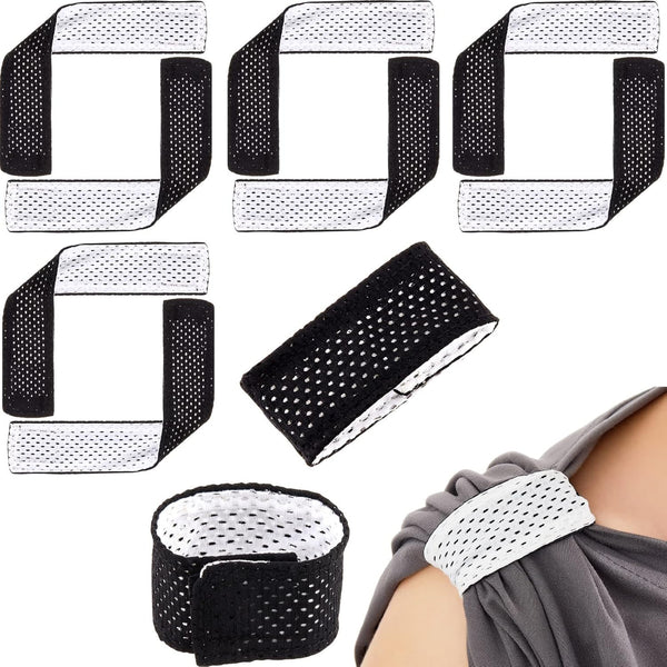 8 Pcs of Softball Shirt Ties for Sleeves (4 pairs) - Black, White