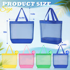 11 x 12.9 Inche Mesh Beach Tote Bags Mini Pool Reusable Colorful Polyester for Travel Party Swim Toys