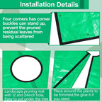 2 Set Landscape Pruning Tarp 78.7"x78.7" Waterproof Bush Trimming with Hole Shrub Catcher Four Corner Buckles for Leaf Collection Garden Tree Accessories