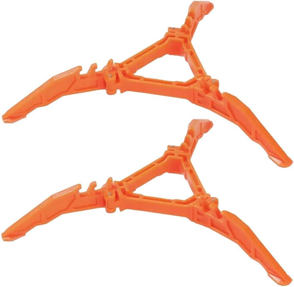 2Pcs Camping Stove Fuel Can Stabilizer, Mini Foldable Outdoor Hiking Cooking Gas Tank Bracket,Foldable Cartridge Canister Tripod (Oranger)
