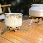 2Pcs Camping Stove Fuel Can Stabilizer, Mini Foldable Outdoor Hiking Cooking Gas Tank Bracket,Foldable Cartridge Canister Tripod (Oranger)