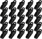 25Pcs Mini Small Camping Tent Tarp Clips, Plastic Crocodile Clip, Windproof Snaps, Awning Clamp for Tarp, Harks - Black
