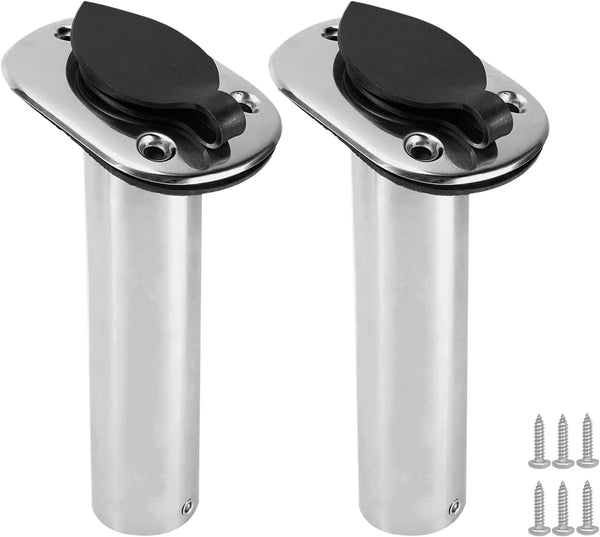 2PCS Boat Stainless Steel Polished Fishing Rod Holder