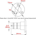 1-1/2"(38mm) Boat Gas/Fuel/Diesel/Water/Waste Deck Fill/Filler with Keyless Cap 1-1/2" Marine Mirror- Polished 316 Stainless Steel Hardware for Yacht Caravan WATER
