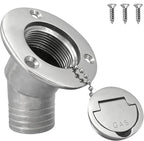 1-1/2"(38mm) Boat Gas Deck Fill/Filler with Keyless Cap Screws, Marine Mirror Polished 316 Stainless Steel Hardware Angled Neck for Yacht Caravan