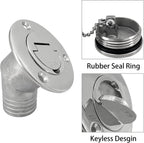 1-1/2"(38mm) Boat Gas Deck Fill/Filler with Keyless Cap Screws, Marine Mirror Polished 316 Stainless Steel Hardware Angled Neck for Yacht Caravan