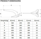 Stainless Steel Delta/Wing Style Boat Anchor Heavy Duty Triangular 11lb / 13lb 16lb /17.5lb 22lb 33lb 35lb Wing Triangle  13 lb/6 kg