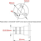 2"(50mm) Boat Gas/Fuel/Water/Waste/Diesel Deck Fill/Filler with Keyless Cap 2" Marine Mirror- Polished 316 Stainless Steel Hardware for Yacht Caravan Fuel
