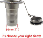 2"(50mm) Boat Gas/Fuel/Water/Waste/Diesel Deck Fill/Filler with Keyless Cap 2" Marine Mirror- Polished 316 Stainless Steel Hardware for Yacht Caravan Fuel
