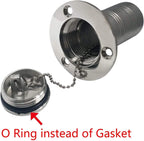 2"(50mm) Boat Gas/Fuel/Water/Waste/Diesel Deck Fill/Filler with Keyless Cap 2" Marine Mirror- Polished 316 Stainless Steel Hardware for Yacht Caravan Fuel