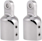 316 Stainless Steel Heavy Duty Fitting Bimini Top Cap Fits 1" (25.4mm) OD Round Tube External Eye End with Two Screws for Boat Covers Marine Hardware(2pcs)
