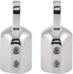 316 Stainless Steel Heavy Duty Fitting Bimini Top Cap Fits 1" (25.4mm) OD Round Tube External Eye End with Two Screws for Boat Covers Marine Hardware(2pcs)