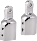 316 Stainless Steel Heavy Duty Fitting Bimini Top Cap Fits 1" (25.4mm) OD Round Tube External Eye End with Two Screws for Boat Covers Marine Hardware(2pcs)